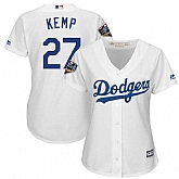 Women Dodgers 27 Matt Kemp White 2018 World Series Cool Base Player Jersey Dzhi,baseball caps,new era cap wholesale,wholesale hats